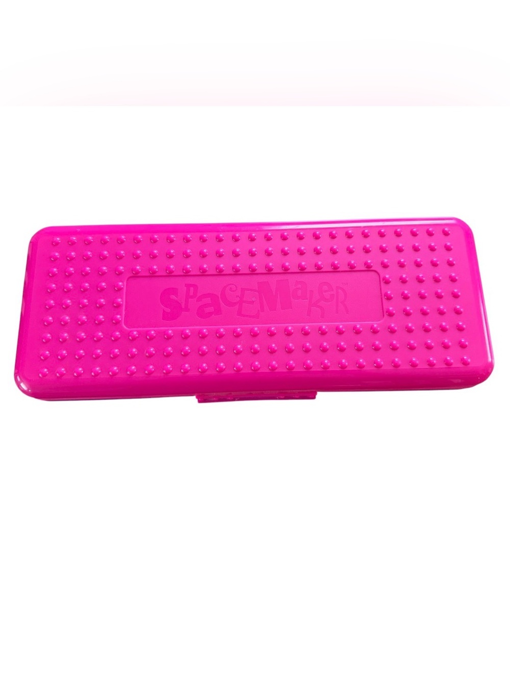 VTG 90s Spacemaker Hot Pink Purple Pencil Box Plastic Case School Supplies 13.5"